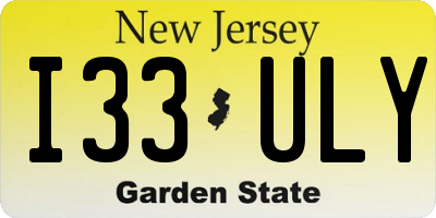NJ license plate I33ULY