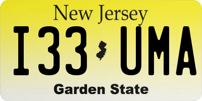 NJ license plate I33UMA