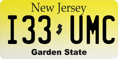 NJ license plate I33UMC