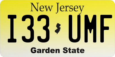 NJ license plate I33UMF