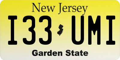 NJ license plate I33UMI