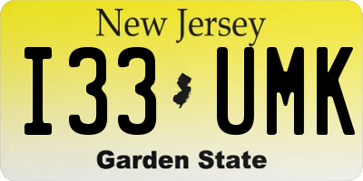 NJ license plate I33UMK