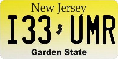 NJ license plate I33UMR