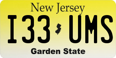 NJ license plate I33UMS