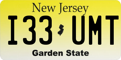 NJ license plate I33UMT