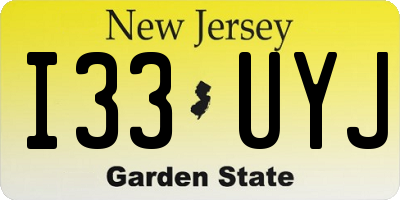 NJ license plate I33UYJ