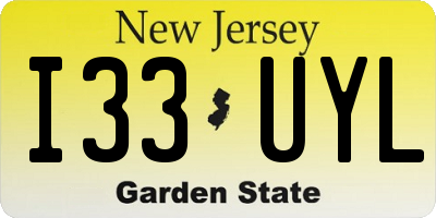 NJ license plate I33UYL