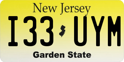 NJ license plate I33UYM