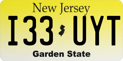 NJ license plate I33UYT