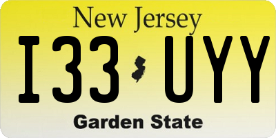 NJ license plate I33UYY