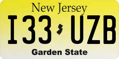 NJ license plate I33UZB