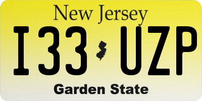 NJ license plate I33UZP