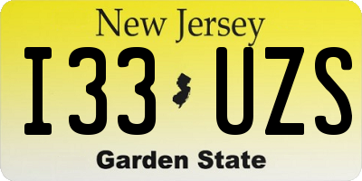NJ license plate I33UZS