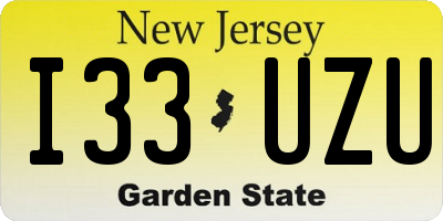 NJ license plate I33UZU