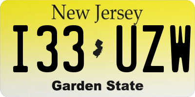 NJ license plate I33UZW