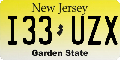NJ license plate I33UZX