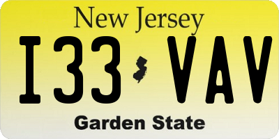 NJ license plate I33VAV