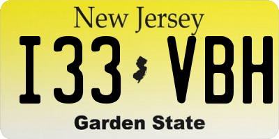 NJ license plate I33VBH