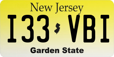 NJ license plate I33VBI