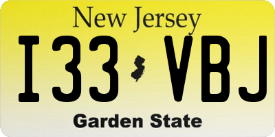 NJ license plate I33VBJ