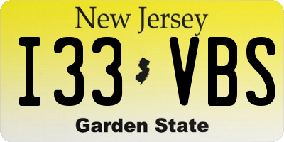NJ license plate I33VBS