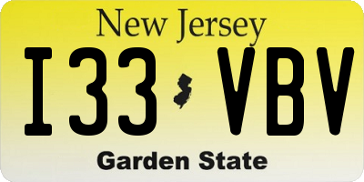 NJ license plate I33VBV