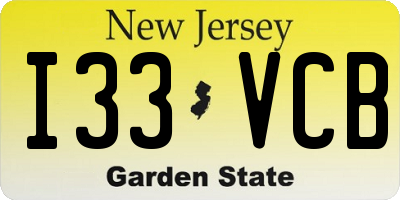 NJ license plate I33VCB