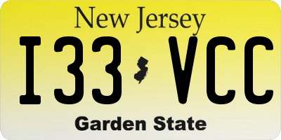 NJ license plate I33VCC