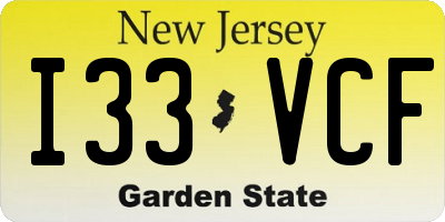 NJ license plate I33VCF