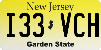 NJ license plate I33VCH
