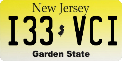 NJ license plate I33VCI