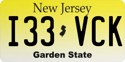NJ license plate I33VCK