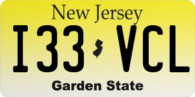 NJ license plate I33VCL