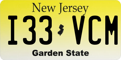NJ license plate I33VCM