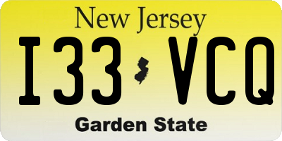 NJ license plate I33VCQ