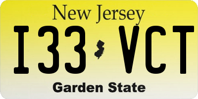 NJ license plate I33VCT