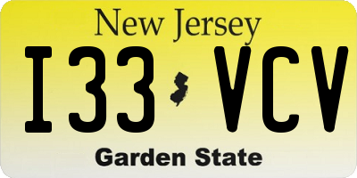 NJ license plate I33VCV