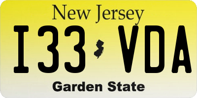 NJ license plate I33VDA