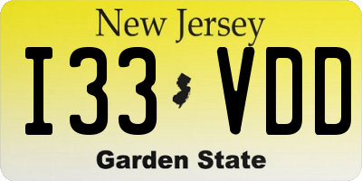 NJ license plate I33VDD