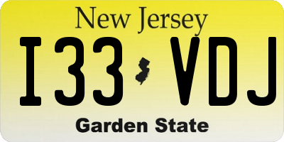 NJ license plate I33VDJ