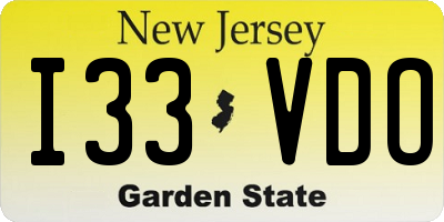 NJ license plate I33VDO
