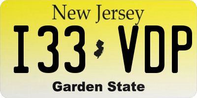 NJ license plate I33VDP