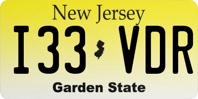 NJ license plate I33VDR