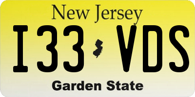 NJ license plate I33VDS