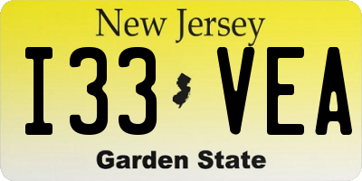 NJ license plate I33VEA