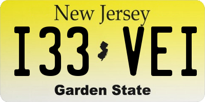 NJ license plate I33VEI