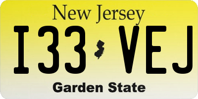 NJ license plate I33VEJ
