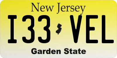 NJ license plate I33VEL