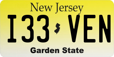 NJ license plate I33VEN