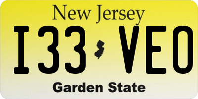 NJ license plate I33VEO